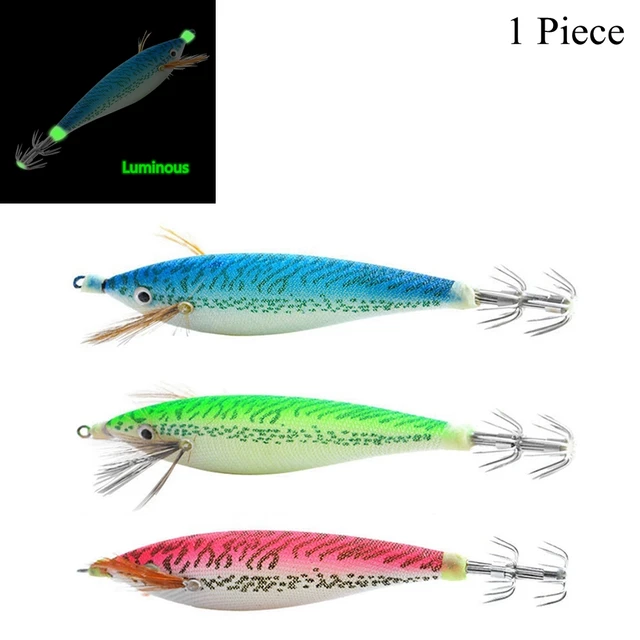 3D eyes Squid Jigs Hooks Luminous Fishing Lures Artificial Fish Bait Lures  for Cuttlefish Octopus Squid Fishing - AliExpress