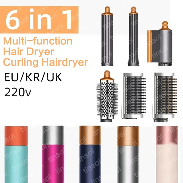 6-in-1 Multi-Function Hair Dryer Curling Iron Straightener Hot Air Comb Styling Kit Salon-like results at home 1