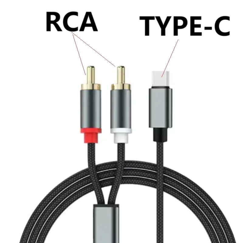USB-C to Dual RCA Audio Adapter Cable - Premium Quality Stereo Connector
