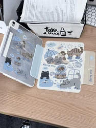 Cute Rainy Day Cat iPad Case - Magnetic Detachable with Multi - Angle Stand & Pencil Pouch - iPad Pro (M4M5) 11