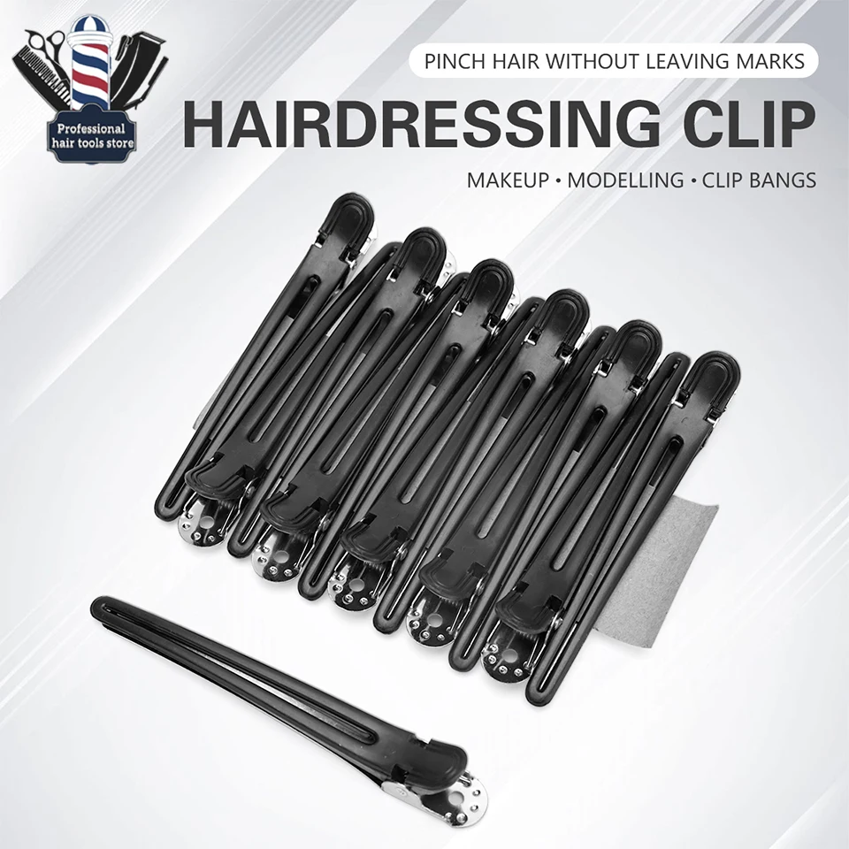 12PCS Professional Hairdressing Salon Hairpins Black Plastic Accessories No trace Hair Clip Hair Care Styling Tool kitchen stove cleaning crevices brush washable non trace grills rack exhaust fan cleaning tool for grills rack