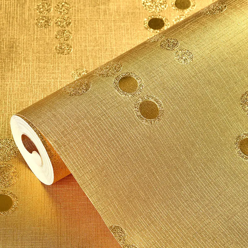 

papier peint Modern Gold Silver Foil Wall Papers Home Decor Waterproof Wallpaper Roll for Hotel Hotel Roof Room Walls Mural