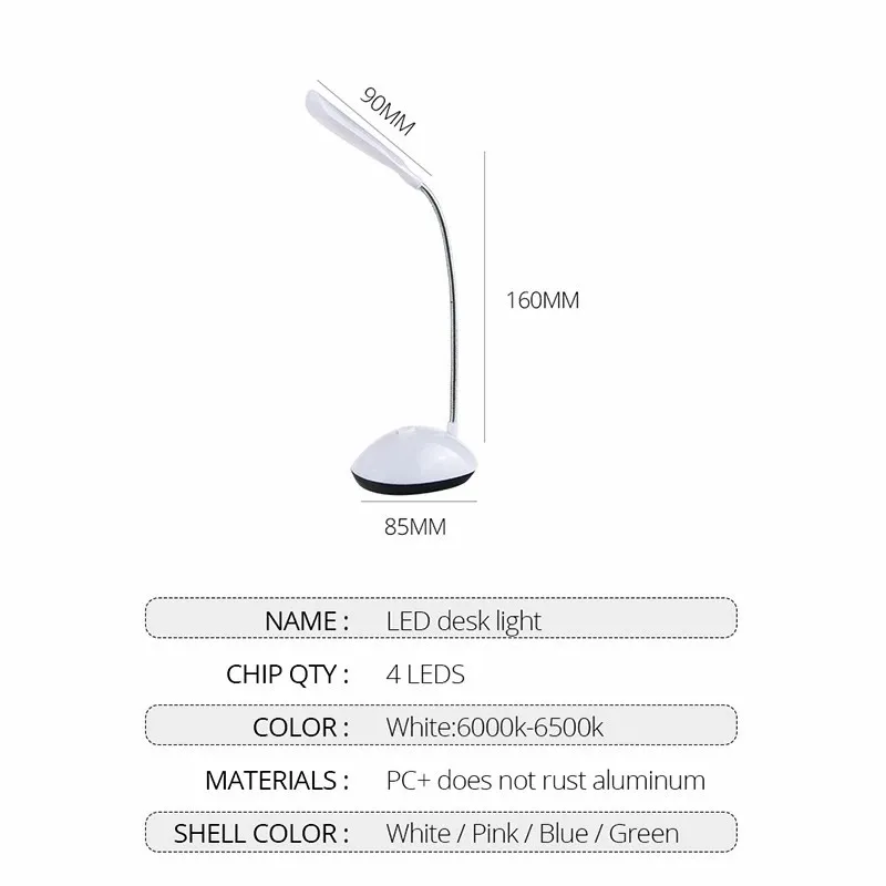 LED Night Light Desk Lamp for Kids,Battery Powered Eye Protection Night Lamp,Desk Table Lamp,LED Reading Book Light