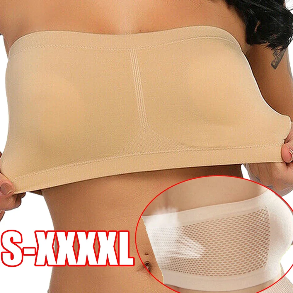Mujeres Damas Boob Tube Bandeau Top Sin Tirantes Fruncidos Lados 8-24 - México