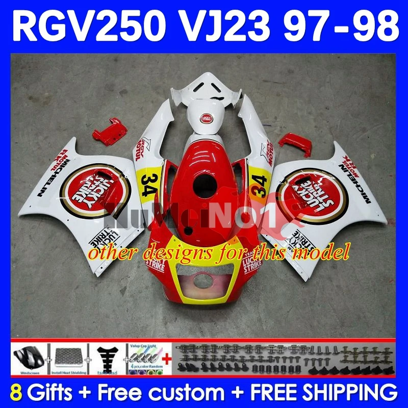 RGVT250 SAPC RGV250 VJ23 97-98 프레임용 바디, 42 번 50 RGV-250 RGVT RGV 250 VJ 23 RGVT-250 97 98 1997 1998 페어링 공장 빨간색