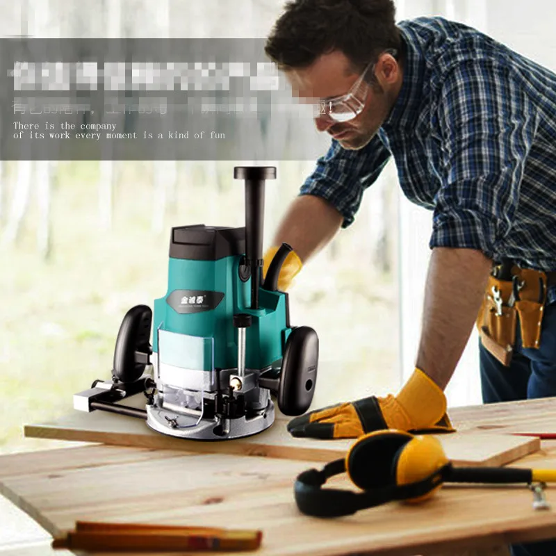 목공 전기 라우터 트리머, 목재 밀링 조각 슬롯 트리밍 기계, 손 조각 목공 도구, 1900W, 6 기어
