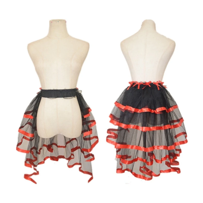 Zhiyao Tule rok voor dames, met ruches, tutu, onderrok, petticoat, voor rockabilly jurk, carnavalskostuum, feesten, Halloween, #18roze, One size