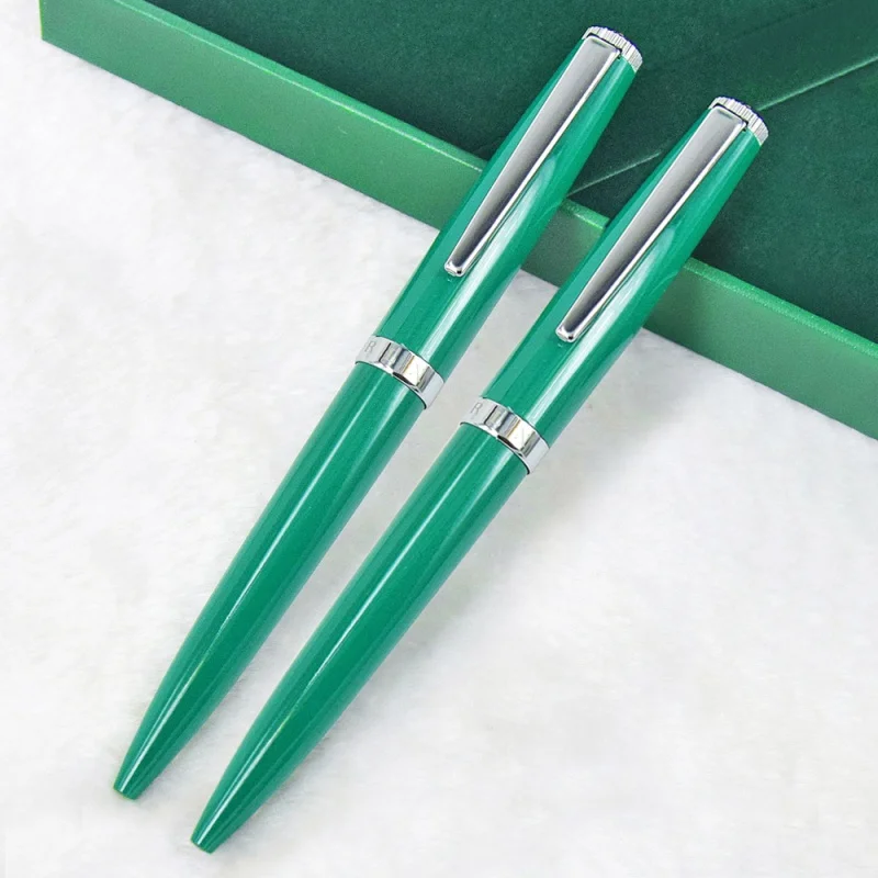 

VPR Luxury RLX Classic Gift Quality Metal Green Spray Paint Ballpoint Pen Office School Writing Stationery Smooth With Box Set