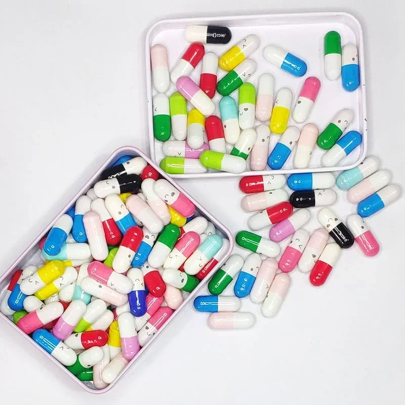100Pcs Mini Message Capsules Blank Notes Pill With Roll Paper Wish Bottle Transparent Capsules Wedding Party Valentine's Gift