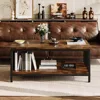 Coffee Table for Living Room, Farmhouse Living Room Tables with Slatted Sides Frame for Home Office, Apartment,Coffee Tables 2
