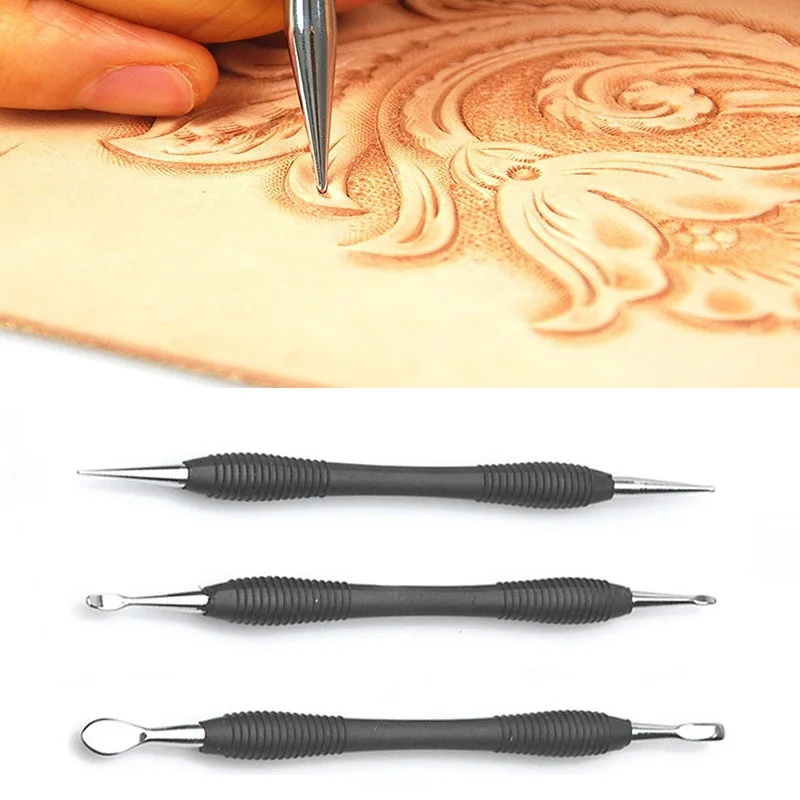 DIY Leather Carving Printing Tool Manual Leather Craft Tools Kit Embossing Tool Craft Carving 3Pcs/Set leather tool,carving tool