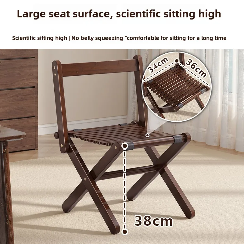 Folding Small Stool Portable Adult Bamboo Thickened Special Mazar Bathroom for The Elderly Travel Ultra-light Children Bench