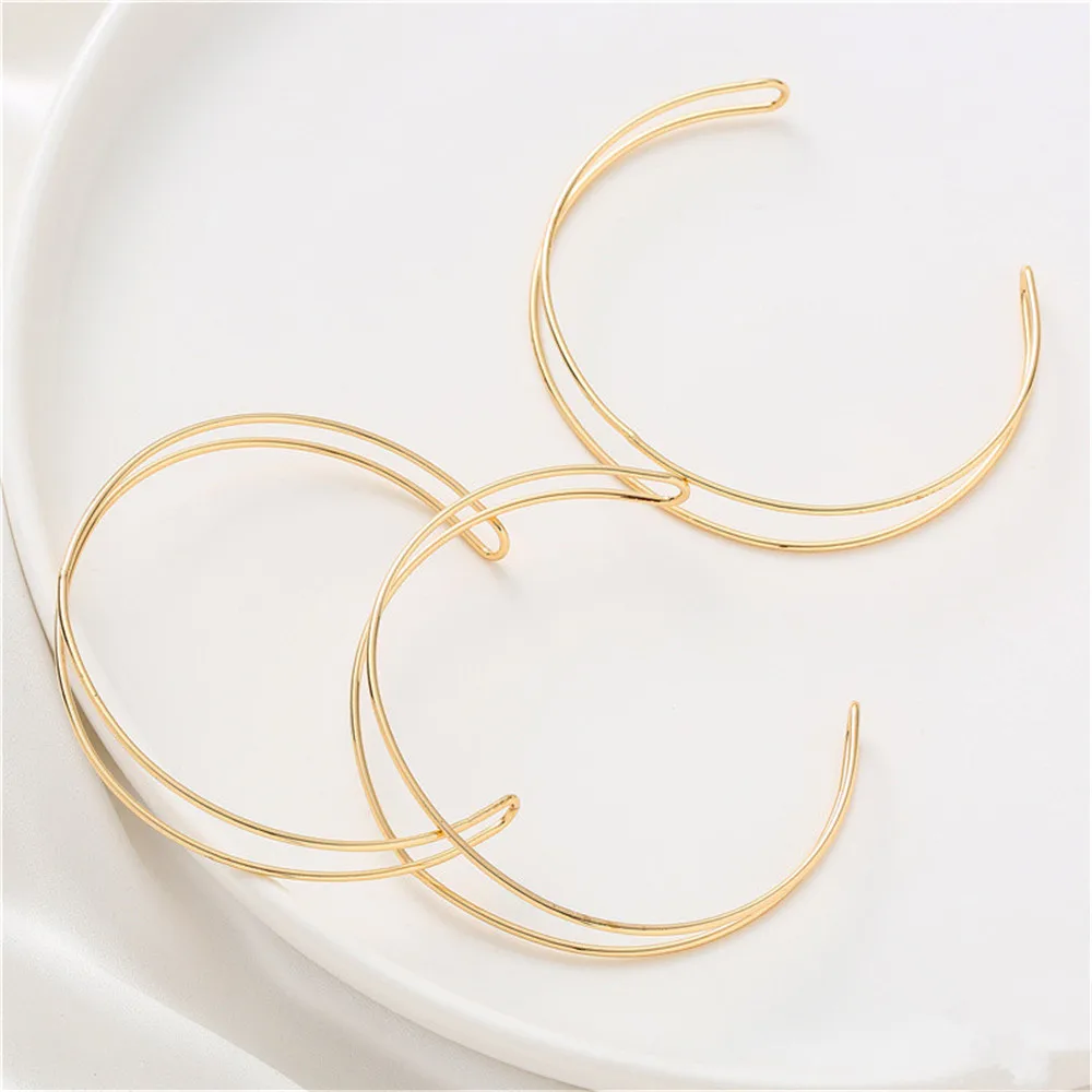 

14K gold can clip beads glossy double strand bracelet ring winding double ring bracelet handmade diy accessories