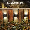 Christmas10/8/6/4LED Solar Wall Lamp Outdoor Waterproof Up and Down Luminous Lighting for Garden Fence Decoration Sunlight Light 6