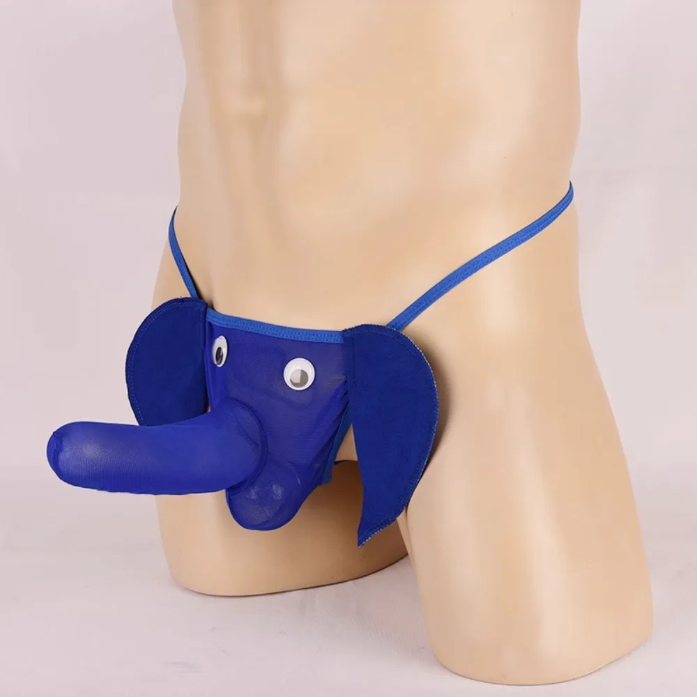 Sexy Underwear Thong Men Fun Underpants Thong Gay Transparent Elephant Pants Sexy T Pantsleopard Print Elephant Trunk T Pants male underwear