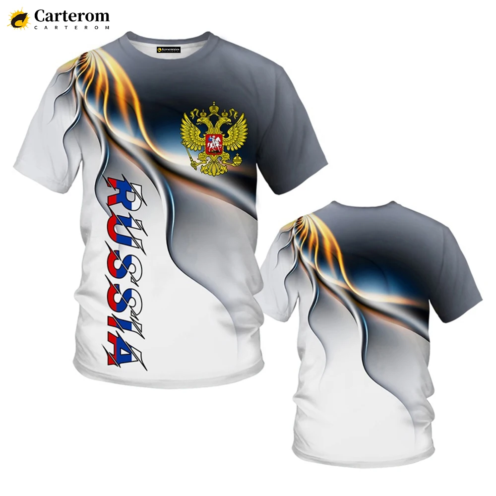 

Russian Flag 3D Printed T-shirt Men Women Summer Fashion Casual T Shirt Russia Eagle Design Harajuku Style Streetwear Cool Tops