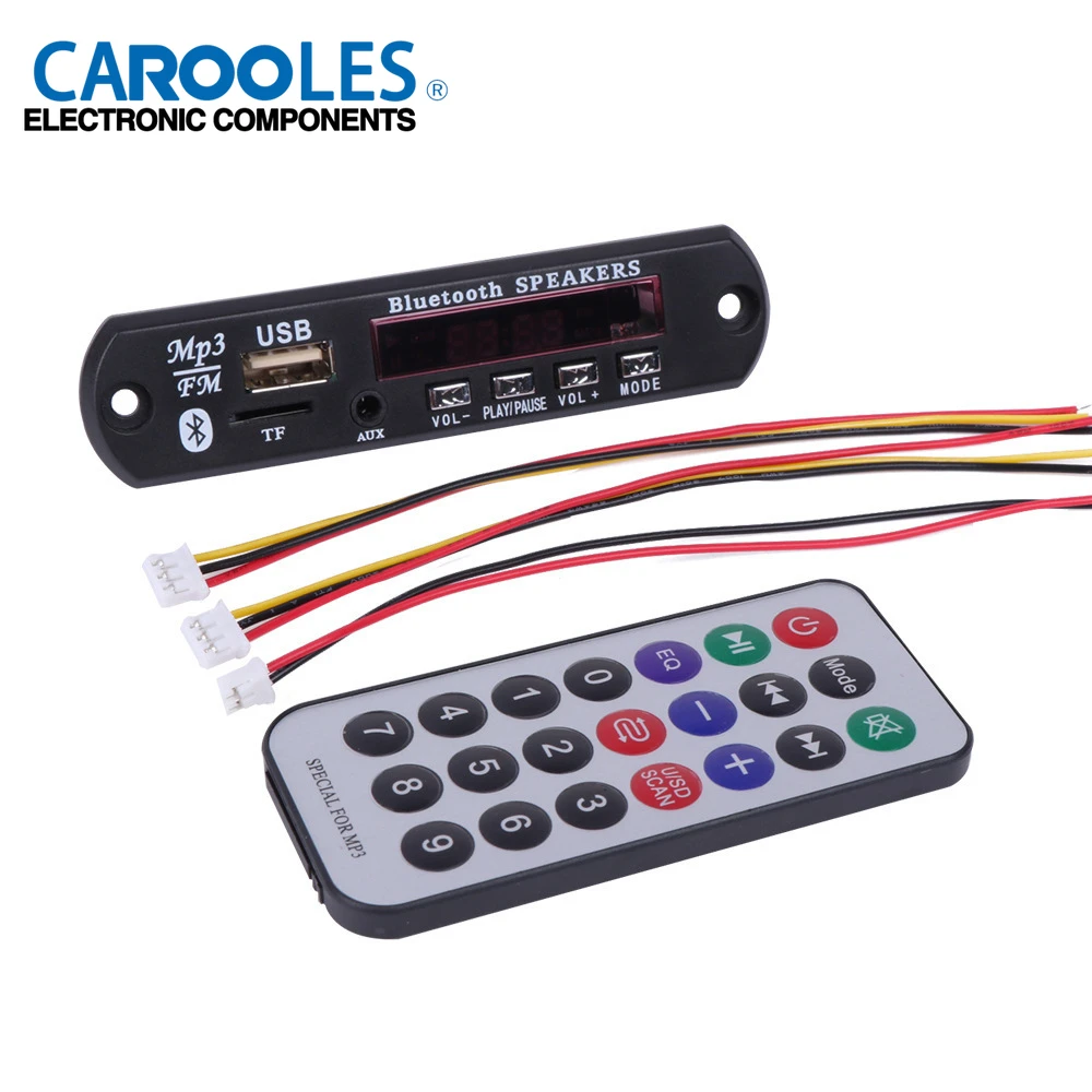 Wireless MP3 WMA Decoder Board with Amplifier Remote Control 12V Bluetooth 5.0 USB FM AUX TF SD Card Module Car Radio Speaker