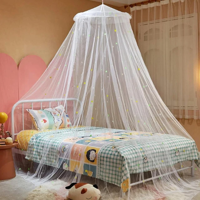 Tente de lit circulaire pour enfants, installation facile, design étoiles  structurels entes, dessus rond, chambre d