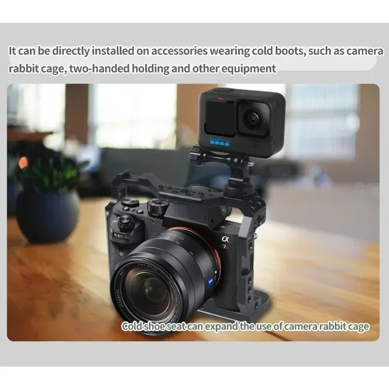 360 Swivel Cold Shoe Base Tripod Adapter Mount for GoPro 11 Action For DJI Osmo Action 4 Cameras Cage Monitor LED Bracket