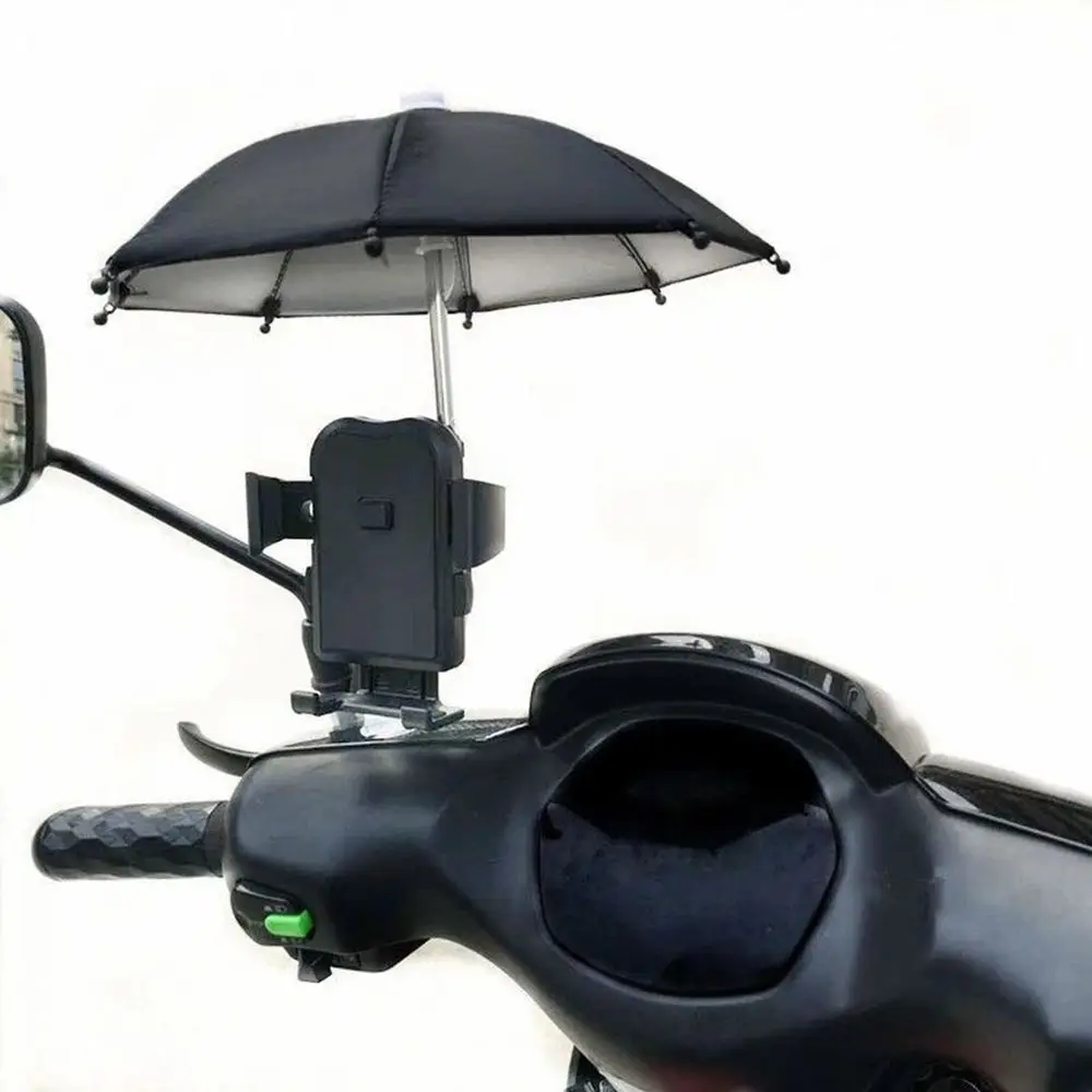 Polyester Waterproof Cycling Phone Parasol Mini Umbrella Bicycle Phone Holder Motorcycle Holder Sunshade Umbrella