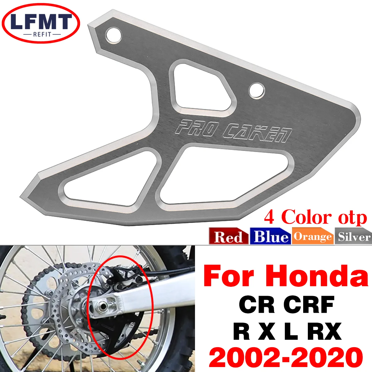 

For Honda CR125R CR250R CRF250X CRF450X CRF250RX CRF450RX CRF250R CRF450R CRF450L 2002-2019 Motorcycle CNC Rear Brake Disc Guard