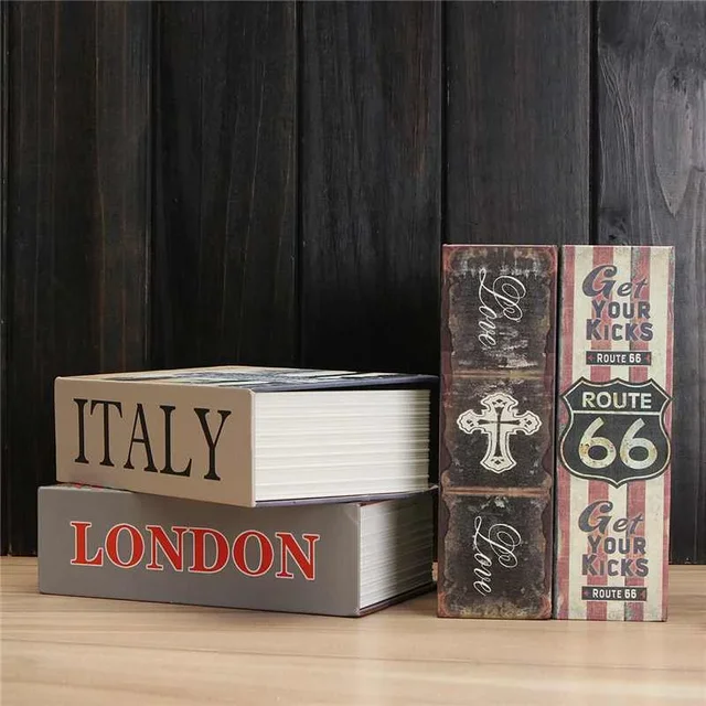 Book Safe Box Home Dictionary Metal Safe Box Secret Stash Box Metal Secret Hidden Dictionary with Password Lock Key Lock Box 6