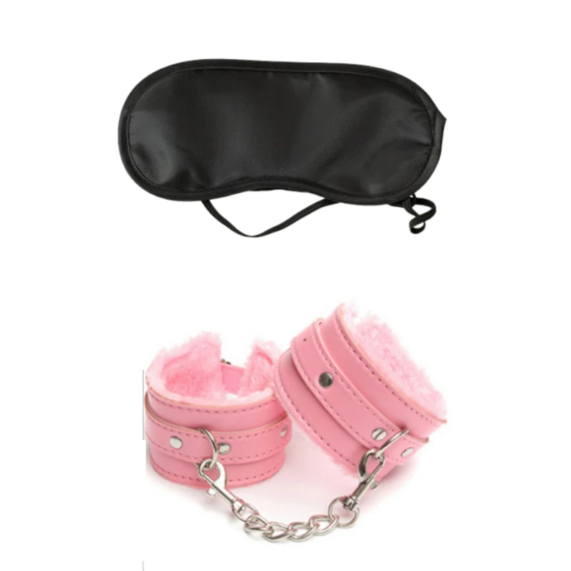 Sex Party Toys Erotic Sex Toy Sex Toys Sex Bondage Toys 2pcs PU Leather Sex Handcuffs with Eye Mask Sex Toys for Couples Adult Games Slave Bondage Restraints Erotic Accessories