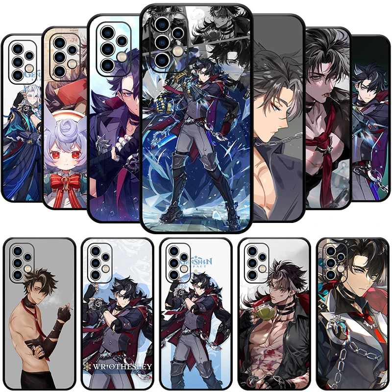 Genshin Impact Wriothesley Emissary Iniquity Hydro Phone Case Per Samsung Galaxy A54 53 52 51 F52 A71 Note20 Ultra S23 M30 M21