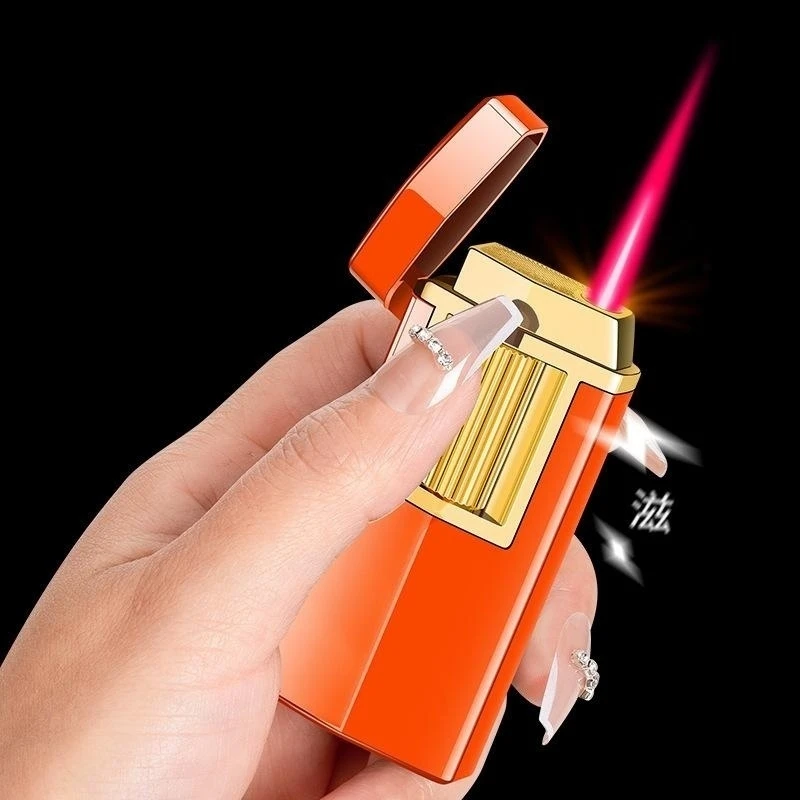 

2023 Portable High Fire Metal Cigar Lighter Outdoor Windproof Camping Barbecue Kitchen Lighter Men's Cigarette Accessories Gifts