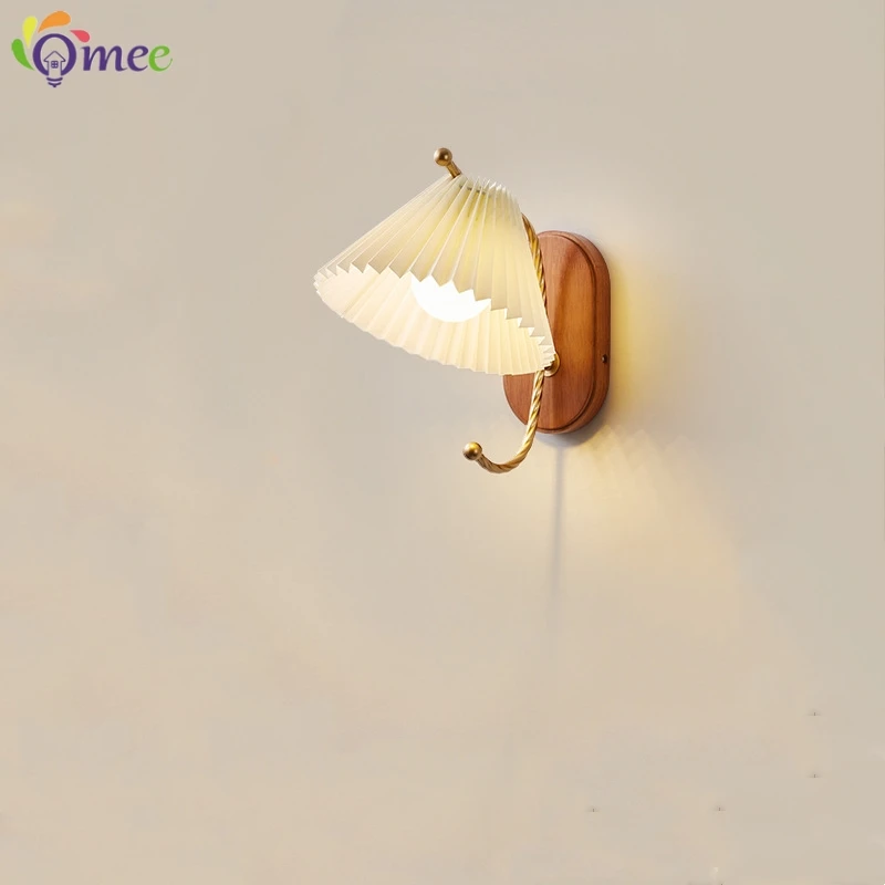 LED Modern Wall Lamp Indoor lighting Nordic Fabric Retro Wall Lamps For Home Bedroom Bedside Bohemia Hotel Light Wall sconce Art