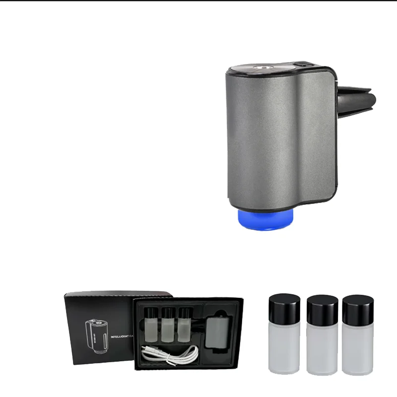 Smart Car Air Freshener Diffuser, Three Adjustable Modes, Intelligent Car Aroma Diffuser with 3pcs Essential Oil 6