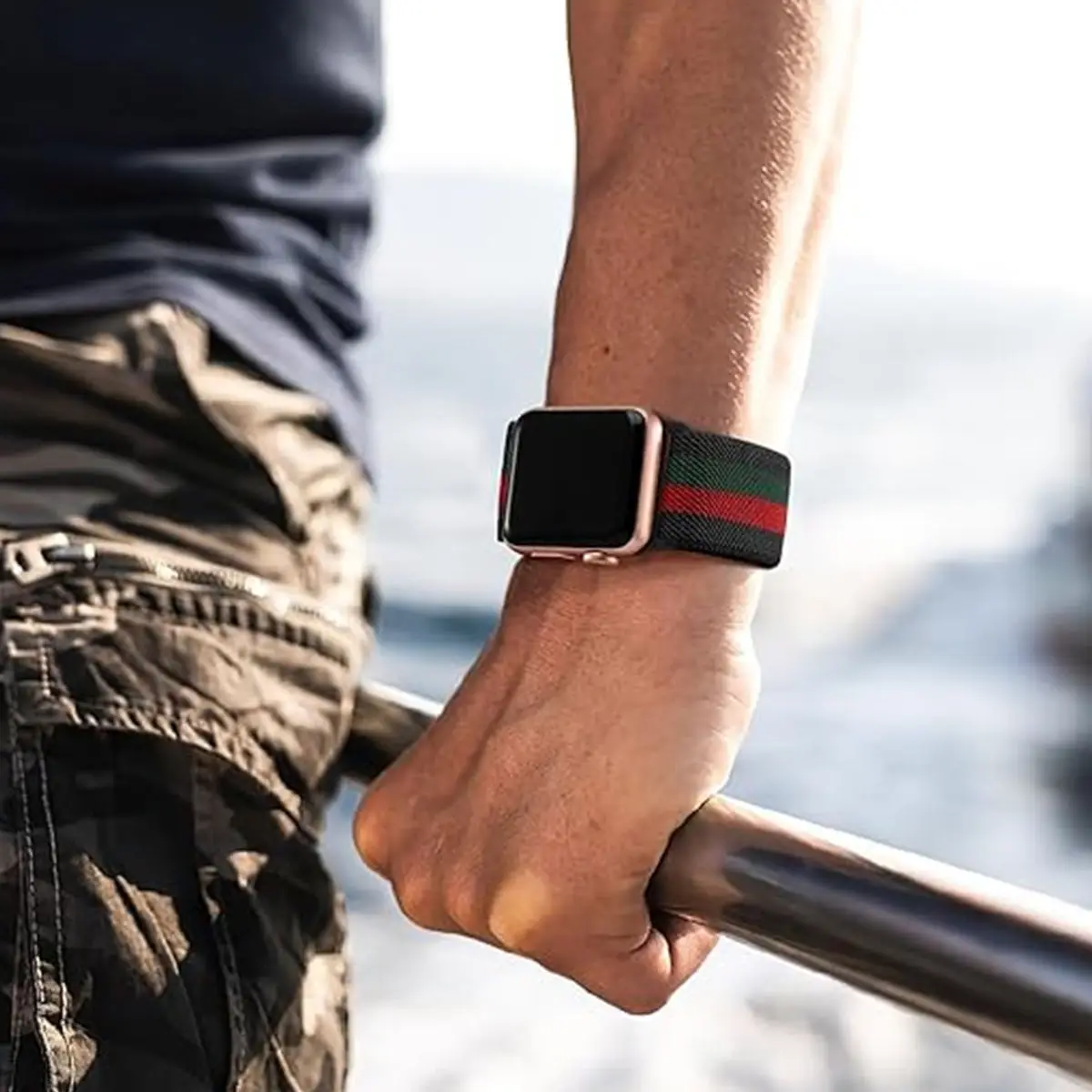 Braided Elastic Sport Bracelet for Smartwatch - Versatile Adjustable Band