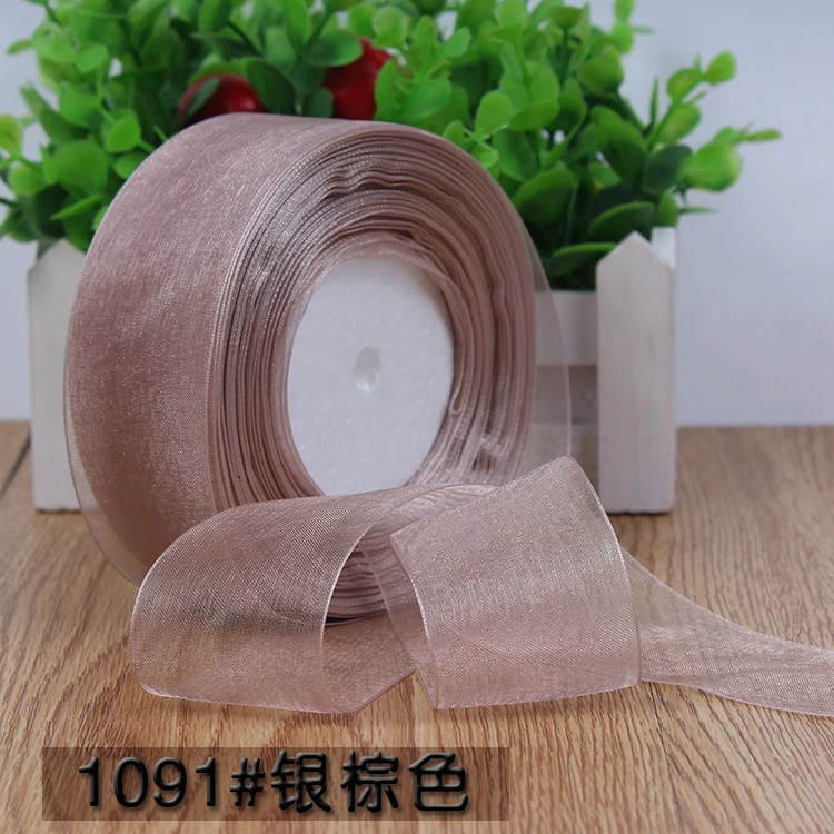 Navy Blue Transparent Organza Ribbons for DIY Crafts and Decorations
