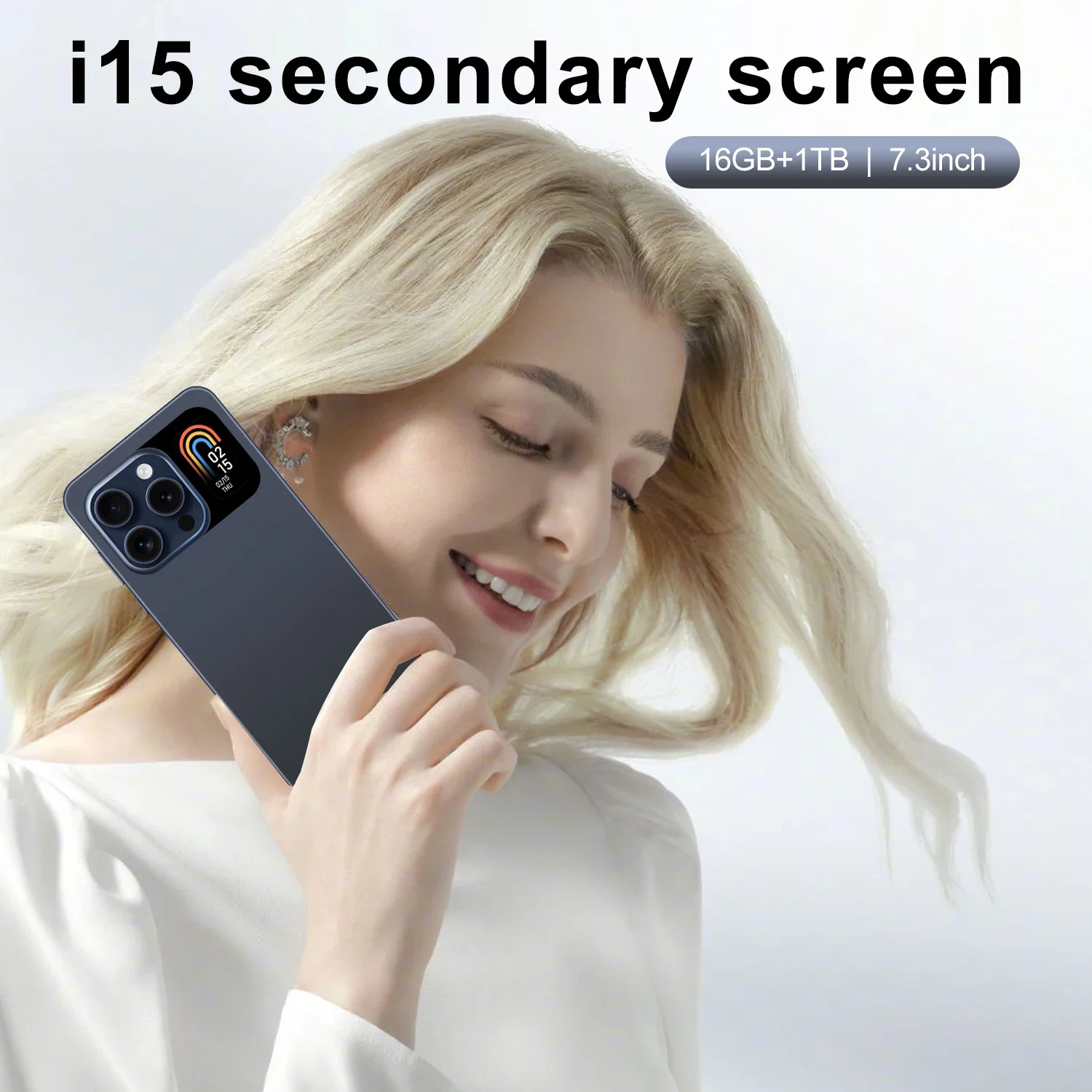 New I15 Pro High-end Cellphone 7.3 HD Second Screen Smartphone 5G Android13 Mobile Phone 16G+1T Dual Sim Celulares 108MP 6800Mah