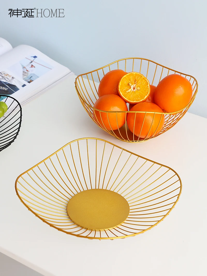 

Nordic ins style wrought iron fruit basket living room coffee table fruit tray home modern simple creative snack storage basket