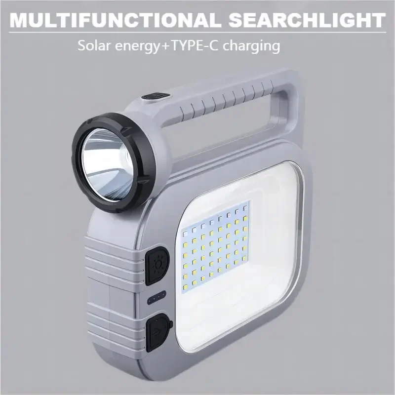 

Solar Bright Long-Range Searchlight Led Flood Light USB Rechargeable Inspection Lamp Work Light flashlight mini flashlight