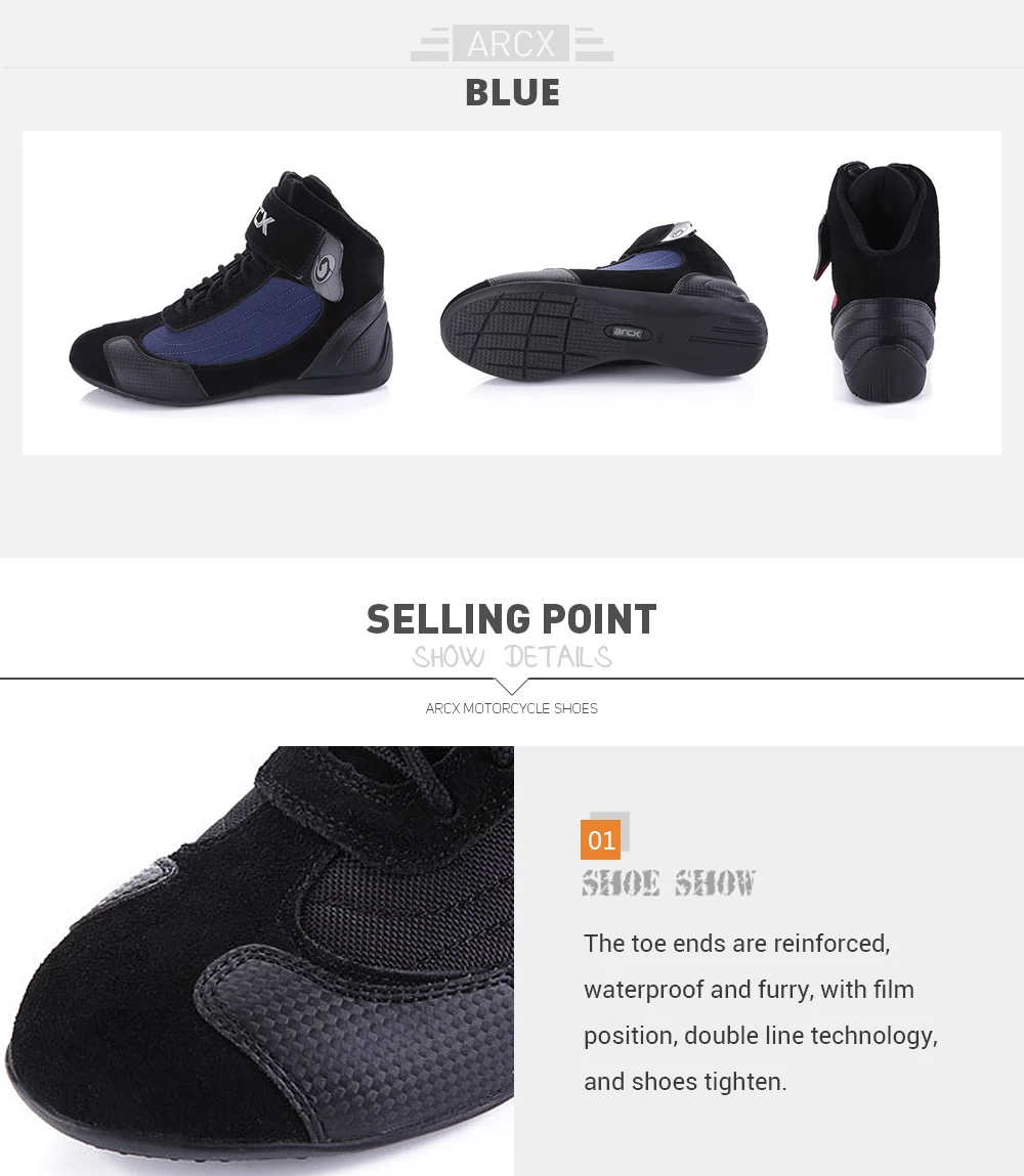 ARCX Motorcycle Leather Boots Motocross Off Road Protective boot Botas Scooter Racing Moto Bike Riding Motorcycle Shoes boot
