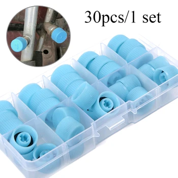 30 pz universale Auto interni AC tappo porta refrigerante Auto aria condizionata valvola di ricarica copertura antipolvere accessori per la manutenzione dell'auto