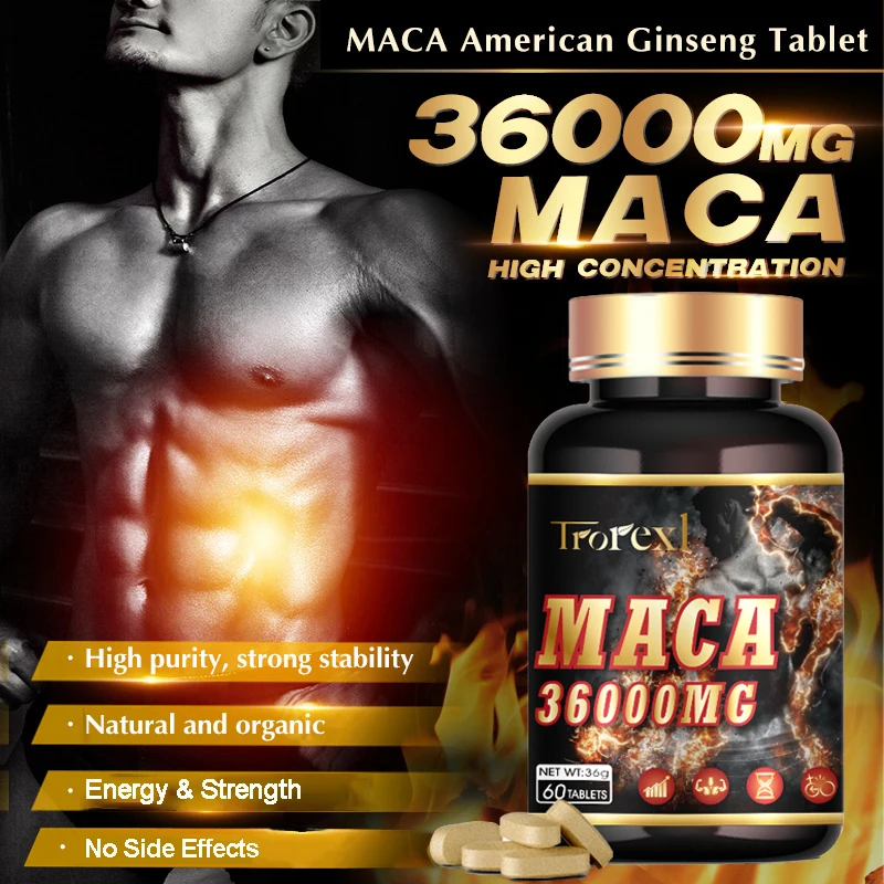 

Maca Ginseng Extract Capsules Enhances Immunity for Stamina and Strength Male Supplement for Energy & Endurance Muscle Mass