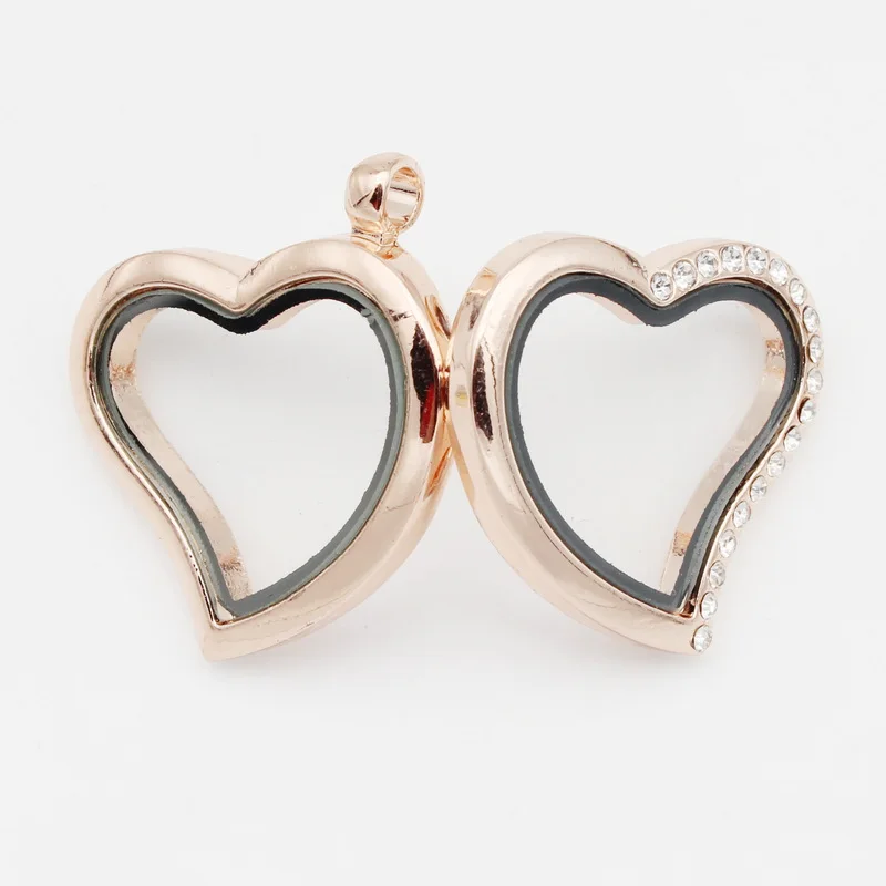 1pcs Heart Crystal 1.2in/30mm Magnetic Open Glass Floating Locket DIY Memory Box For Floating Charms 4