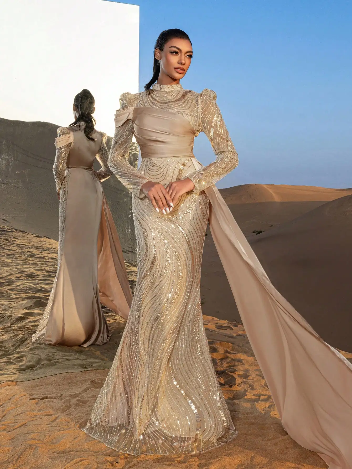 رائع الرقبة وهمية شير الأكمام حورية البحر تنحنح مط...