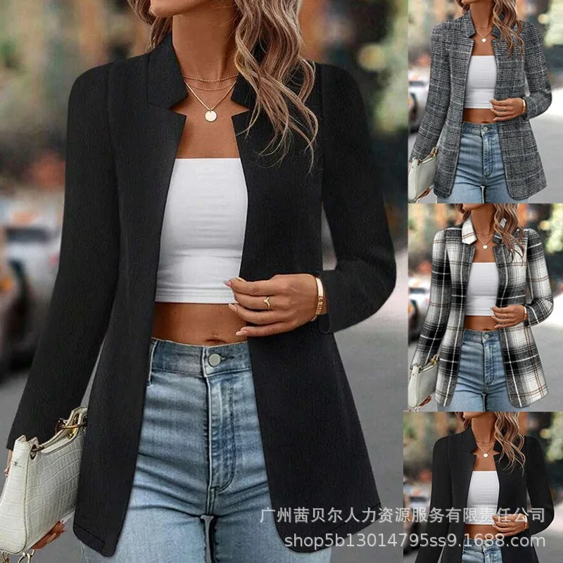 

Winter Women Blazers Jackets Cardigan Warm Suit Office Lady Elegant Cape Outwear Femme Vintage Coat Y2K Chic Clothes