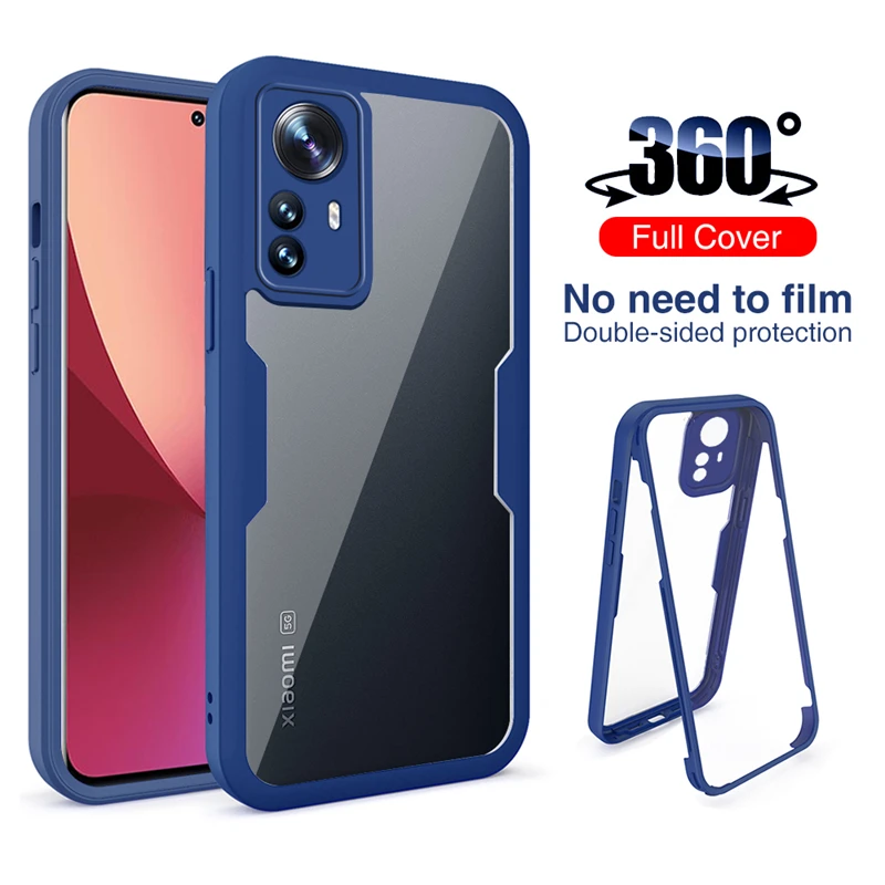 Voor Xiaomi 12T Pro 360 Full Body Cover Case Voor Mi 13 Pro 12 11 Lite 5G Ne 12 12S Pro 12X 11T 11 Pro Shockproof Soft Bumper Case_voghion.com