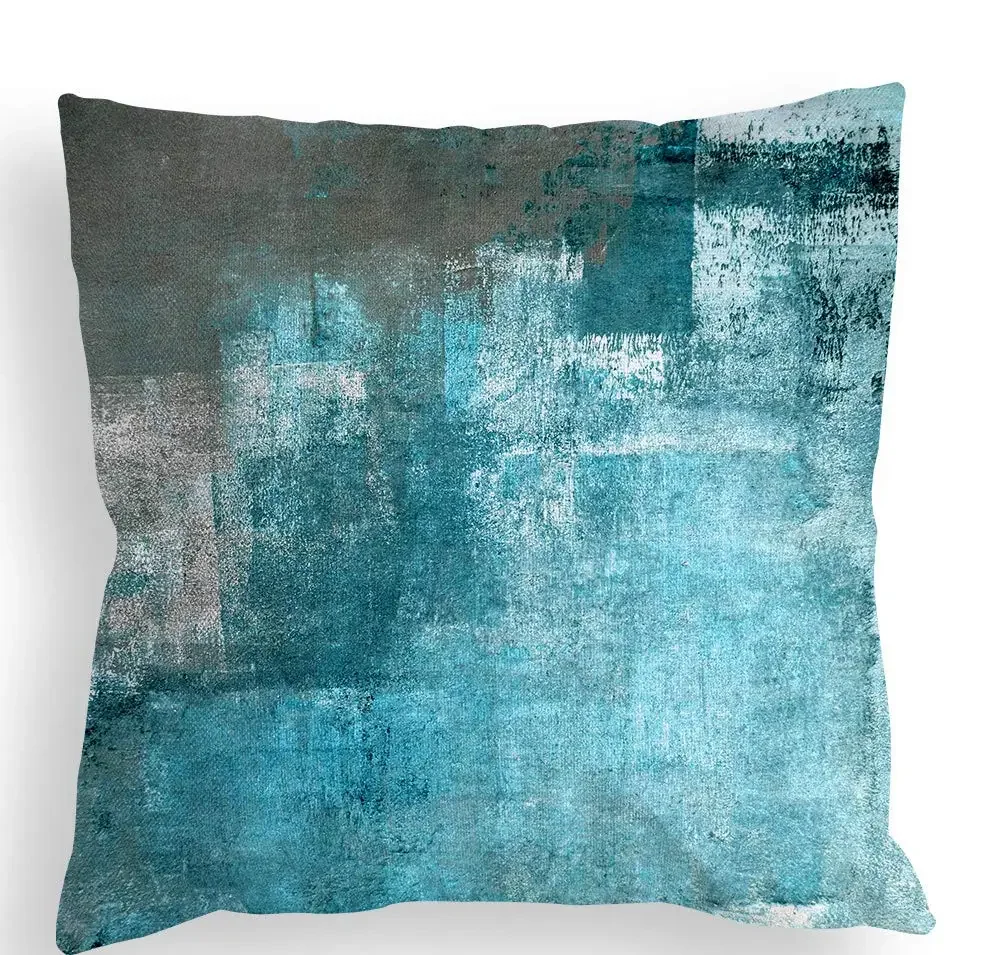 Green, gray and white three-color linen pillowcase sofa cushion cover home decoration can be customized for you 40x40 50x50 4