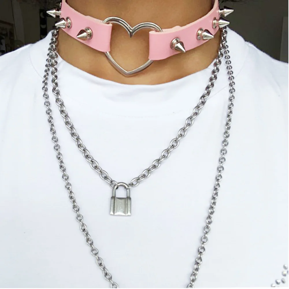 KMVEXO Rock Sexy Cool Gothic Collar Shape Steampunk Necklace Men Choke –  strappz