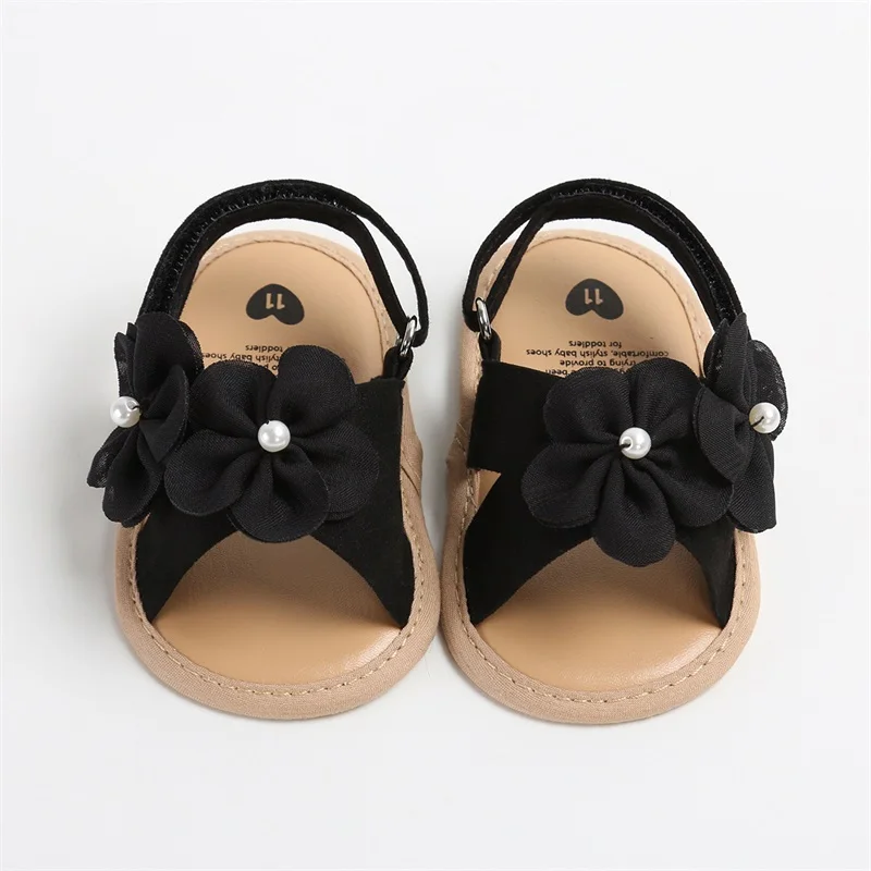 Toddler Baby Girls Summer Sandals Cute Large Flower Flat Shoes Non-Slip Sole Infant First Walker Shoes kids shoes kids sandals baby sandals sandals and clogs