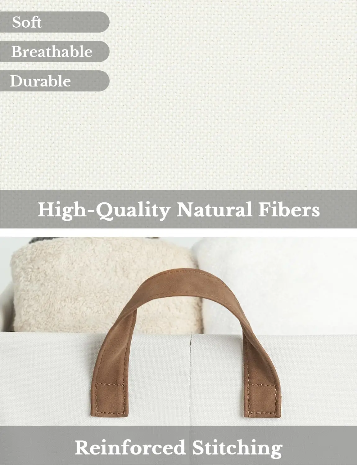 Storage Bins, Fabric Storage Bins for Shelves, Storage Baskets with Metal Frame, Closet Baskets and Bins with Handles 3