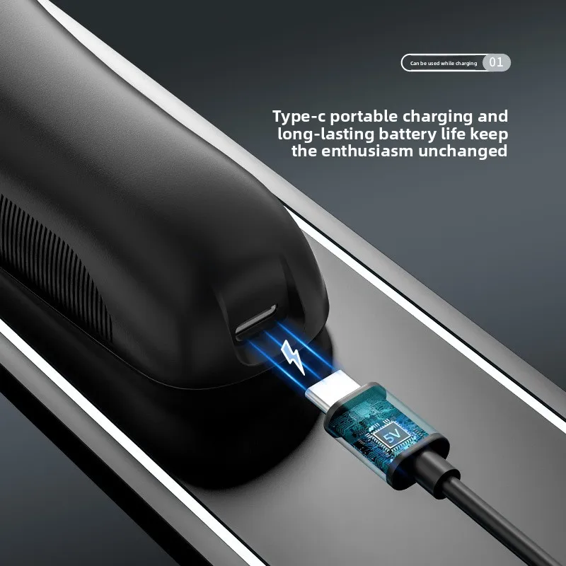 USB 충전식 전기 면도기 3중날 방수 남성용 면도기 스마트 트리머