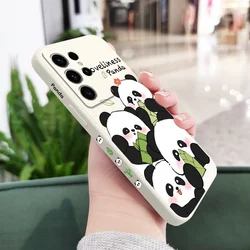 Adorable Giant Panda Silicone Phone Case - Galaxy S23 (White)