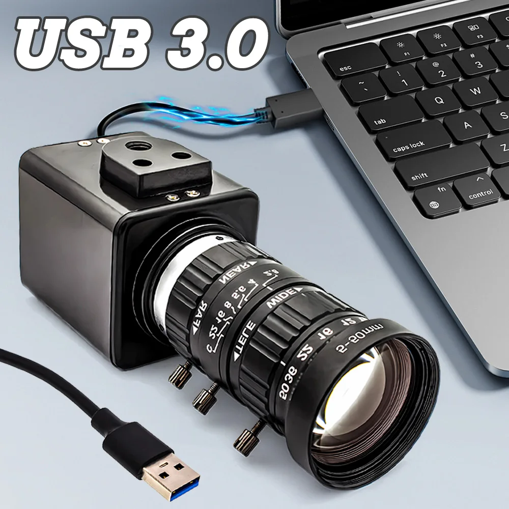 4K USB3.0 Camera 1/1.8" Inch IMX678 Sensor 3840x2160 60FPS 10X Zoom Varifocal High Quality Lens Plug Play UVC Support Video Live 5